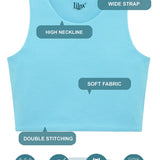 Girls' Double Lined Sleeveless Basic Crop Tank Top