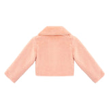 Girls Faux Fur Shrug Jacket Tied Ribbon Cozy Bolero
