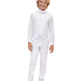 Little & Youth Boys Suit Set - Formal Suit Vest, White Dress Shirt, Dress Pants, and Bowtie - 4-Piece