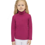Little Girls Cotton Long Sleeve Basic Turtleneck T-Shirt