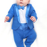 Baby Boy Footie Tuxedo Outfit with Bow Tie for Christmas Holidays - The Perfect Gentleman Look
