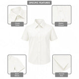 Lilax Boys Classic Short Sleeve Button Down Casual Solid Dress Shirt