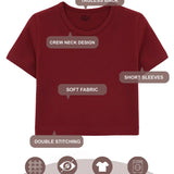 Girls Short Sleeve Crewneck Crop Top Tee