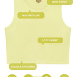 Girls' Double Lined Sleeveless Basic Crop Tank Top