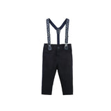 Boys Cotton Patterned Suspender Pant Set