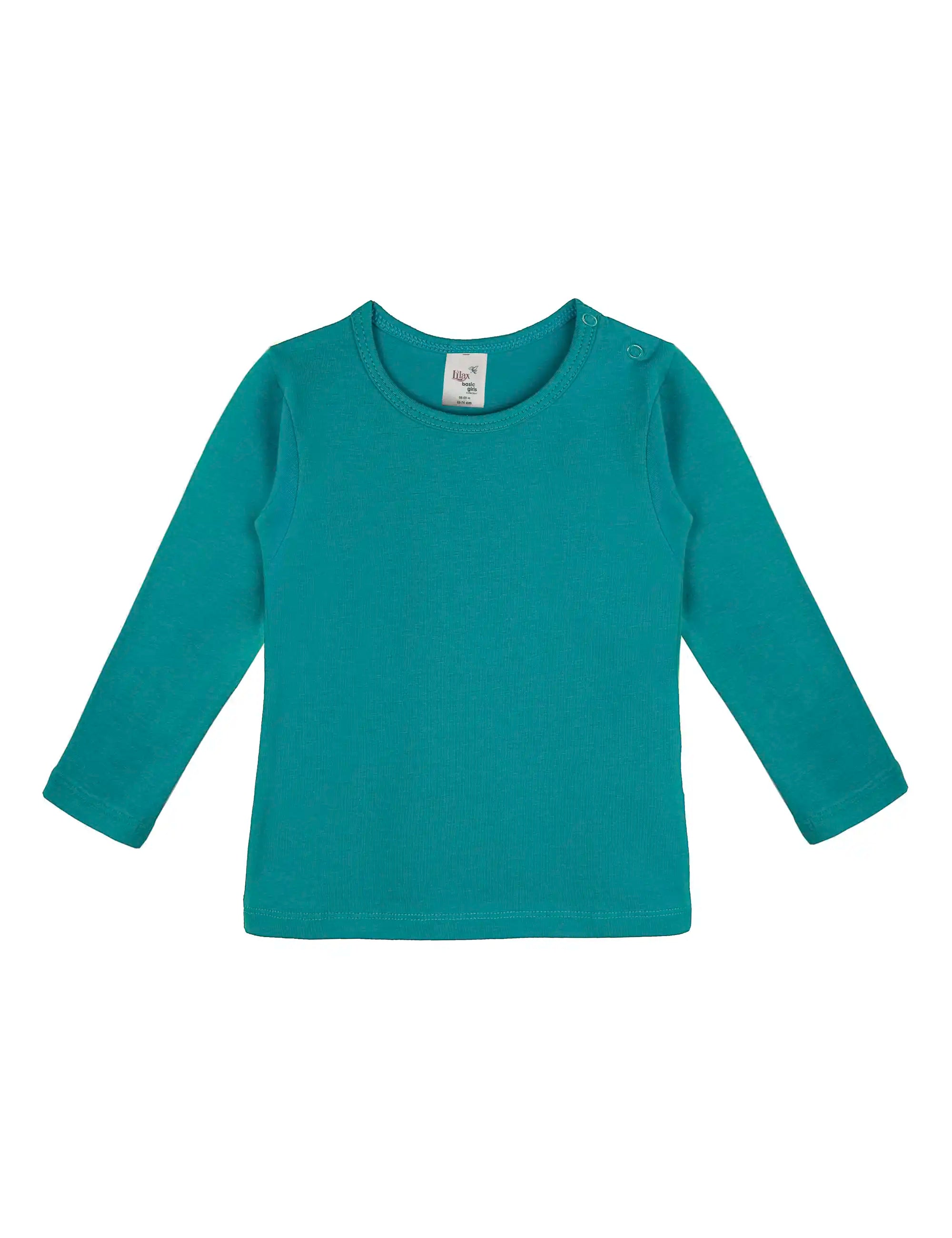 Baby Girls' Basic Long Sleeve Round Neck T-Shirt