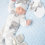 Newborn 4-Piece Jeweled Crown Layette Set