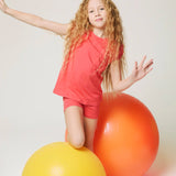 Girls' Basic Short Puff Sleeve Round Neck Cotton T-Shirt