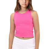 Girls' Double Lined Sleeveless Basic Crop Tank Top