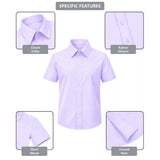 Lilax Boys Classic Short Sleeve Button Down Casual Solid Dress Shirt