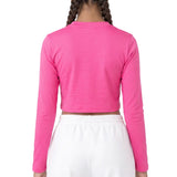 Lilax Girls' Long Sleeve Crop Top – Soft Cotton, 4-Way Stretch, Breathable Everyday Tee