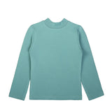 Toddler Cotton Long Sleeve Basic Mock-Neck T-Shirt