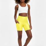 Lilax Girls Athletic Shorts with Pocket High Waisted Biker Shorts for Dance Yoga Gymnastics