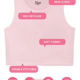 Girls' Double Lined Sleeveless Basic Crop Tank Top