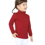 Little Girls Cotton Long Sleeve Basic Turtleneck T-Shirt