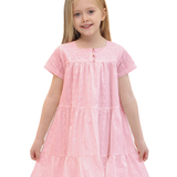 Toddler Cotton Floral Embroidered Short Sleeve Dress