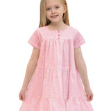 Toddler Cotton Floral Embroidered Short Sleeve Dress