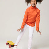 Little Girls Cotton Long Sleeve Basic Turtleneck T-Shirt
