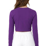 Lilax Girls' Long Sleeve Crop Top – Soft Cotton, 4-Way Stretch, Breathable Everyday Tee