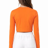 Lilax Girls' Long Sleeve Crop Top – Soft Cotton, 4-Way Stretch, Breathable Everyday Tee