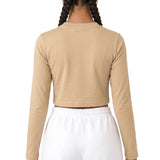Lilax Girls' Long Sleeve Crop Top – Soft Cotton, 4-Way Stretch, Breathable Everyday Tee