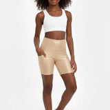 Lilax Girls Athletic Shorts with Pocket High Waisted Biker Shorts for Dance Yoga Gymnastics