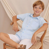 Boys' Button Down Shirt Solid Short Sleeve Classic Solid Oxford Dress Shirt