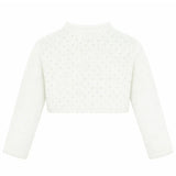 Baby Girls' Long Sleeve Knit One Button Closure Bolero Shrug