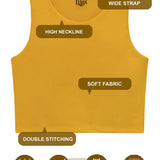 Girls' Double Lined Sleeveless Basic Crop Tank Top