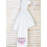 Baby Soft Cotton Jeweled Crown Swaddle Receiving Blanket