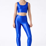 Girls Shiny High Waisted Leggings – Dance & Gymnastics Stretch Tights
