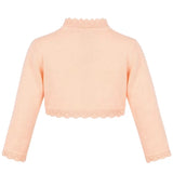 Little Girls' Knit Long Sleeve Button Closure Bolero Cardigan Shrug