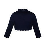 Little Girls' Knit Long Sleeve Button Closure Bolero Cardigan Shrug