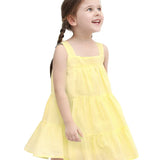 Toddler Cotton Layered Square Neckline Dress