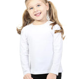 Little Girls Cotton Long Sleeve Basic Crewneck T-Shirt