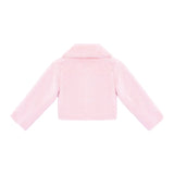 Girls Faux Fur Shrug Jacket Tied Ribbon Cozy Bolero