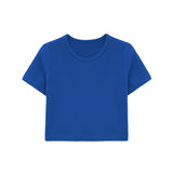 Girls Short Sleeve Crewneck Crop Top Tee