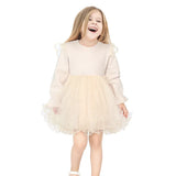 Girl Butterfly Wing Long Sleeve Tulle Party Princess Dress