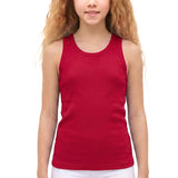 Girls' Soft Solid Cotton Blend Racerback Tank Top