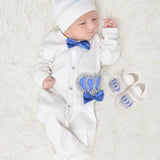 Newborn 4-Piece Jeweled Crown Layette Set