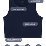 Girls' Double Lined Sleeveless Basic Crop Tank Top