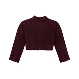 Little Girls' Knit Long Sleeve Button Closure Bolero Cardigan Shrug
