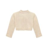 Little Girls' Knit Long Sleeve Button Closure Bolero Cardigan Shrug