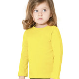 Little Girls Cotton Long Sleeve Basic Crewneck T-Shirt