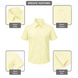 Lilax Boys Classic Short Sleeve Button Down Casual Solid Dress Shirt