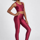 Girls Shiny High Waisted Leggings – Dance & Gymnastics Stretch Tights