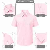 Lilax Boys Classic Short Sleeve Button Down Casual Solid Dress Shirt