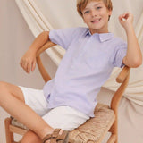 Boys' Button Down Shirt Solid Short Sleeve Classic Solid Oxford Dress Shirt