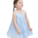 Toddler Cotton Layered Square Neckline Dress