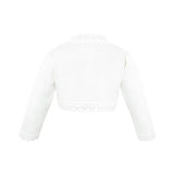 Little Girls' Knit Long Sleeve Button Closure Bolero Cardigan Shrug